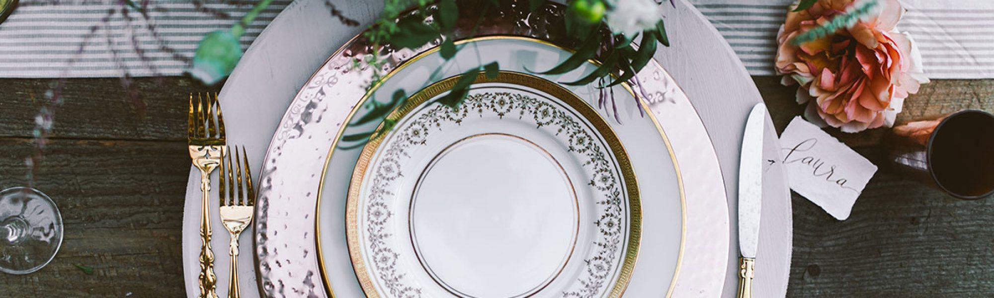 wedding rentals, plates, utensils, flatware