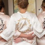 Bride and bridesmaids in personalized robes